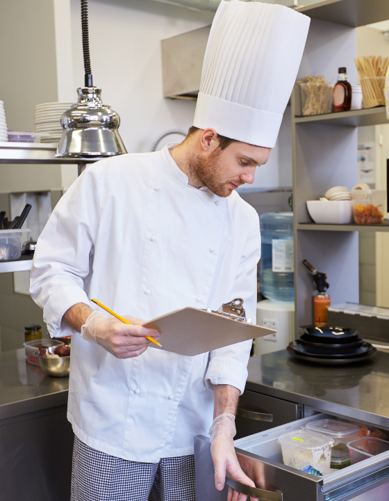 Staff completing tasks during service